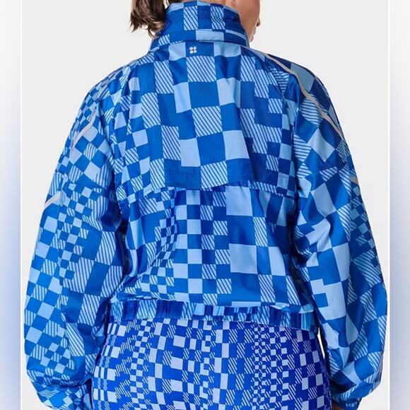 NWT $168 Sweaty Betty Pack Away Jacket Blue S M Hiking Camping Raincoats - Picture 3 of 16